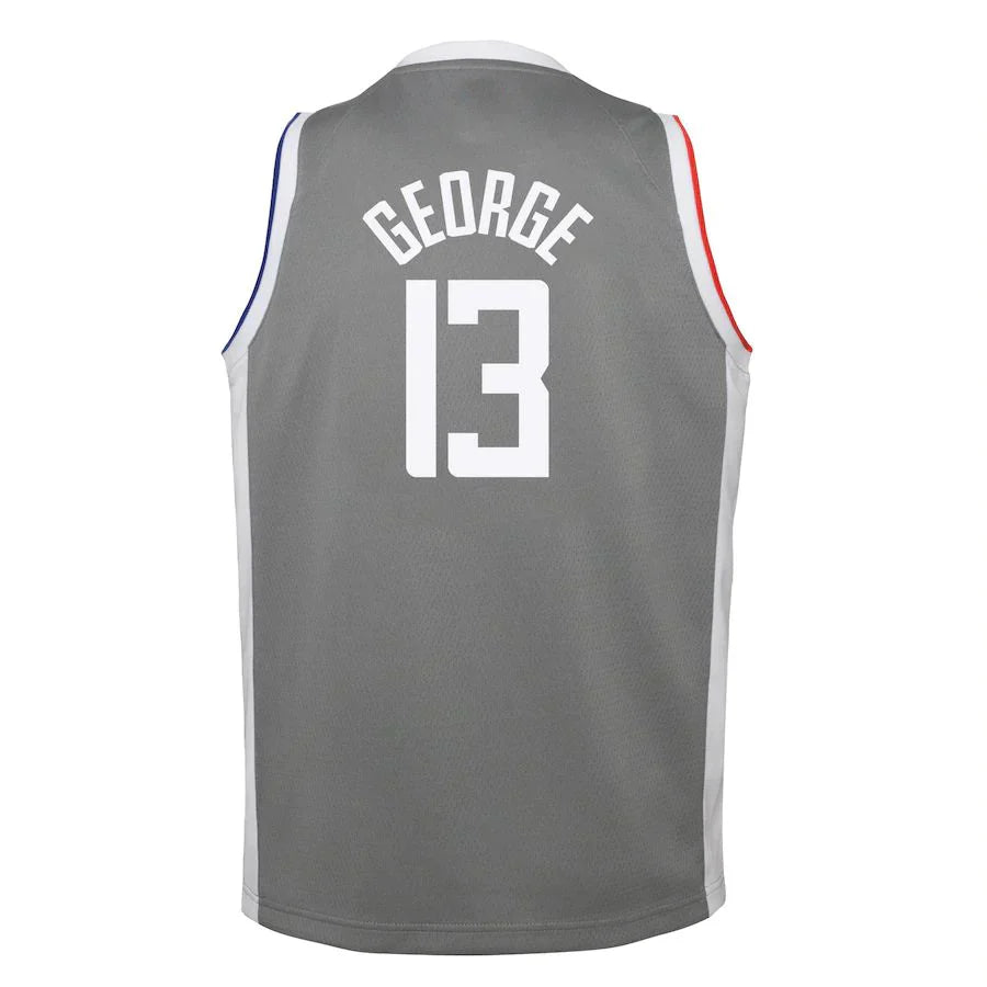 LA.Clippers #13 Paul George 2020-21 Swingman Player Jersey Gray Earned Edition Stitched American Basketball Jersey - Main View