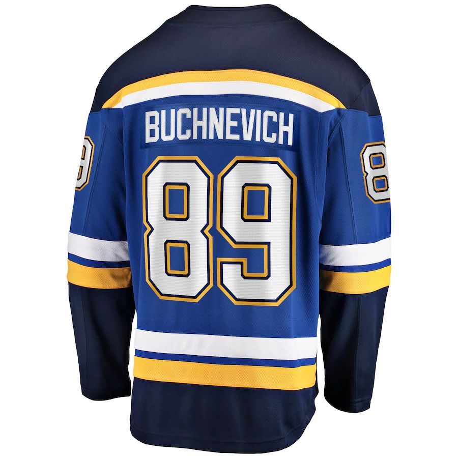 St.L.Blues #89 Pavel Buchnevich Fanatics Branded Home Breakaway Player Jersey Blue Stitched American Hockey Jerseys - Main View