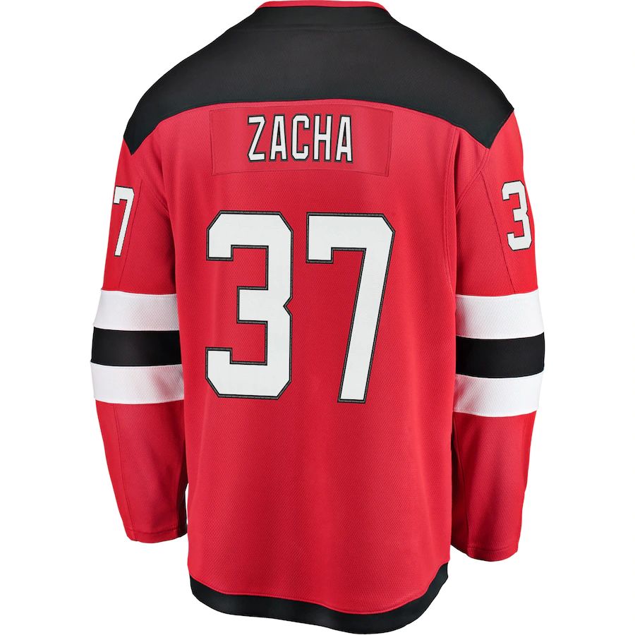 NJ.Devils #37 Pavel Zacha Fanatics Branded Home Breakaway Player Jersey Red Stitched American Hockey Jerseys - Main View