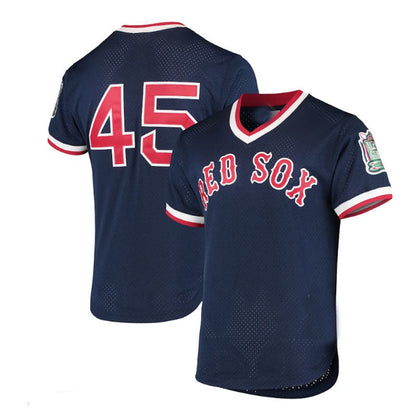 Boston Red Sox  #45 Pedro Martinez Mitchell & Ness 1999 Cooperstown Collection Mesh Batting Practice Jersey - Navy Baseball Jerseys - Main View