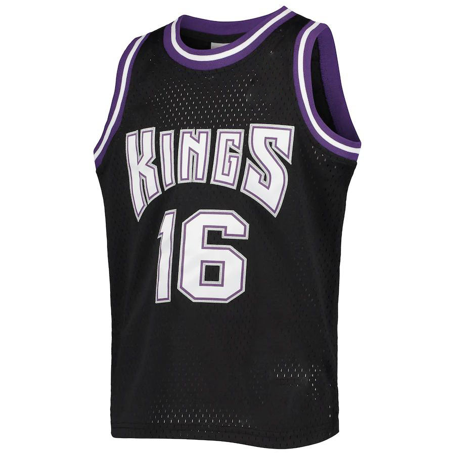 S.Kings #16 Peja Stojakovic Mitchell & Ness  Hardwood Classics Swingman Jersey Black Stitched American Basketball Jersey - Main View