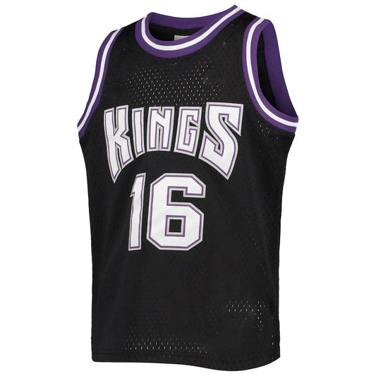 S.Kings #16 Peja Stojakovic Mitchell & Ness  Hardwood Classics Swingman Jersey Black Stitched American Basketball Jersey - Main View
