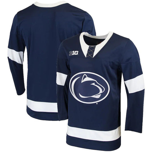 P.State Nittany Lions Replica College Hockey Jersey Navy Stitched American College Jerseys - Main View