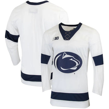 P.State Nittany Lions Replica College Hockey Jersey White Stitched American College Jerseys - Main View