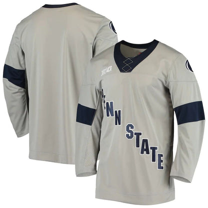 P.State Nittany Lions Replica Hockey Jersey Gray Stitched American College Jerseys - Main View