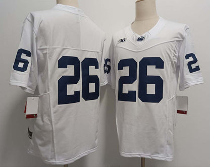 P.State Nittany Lions #26 Saquon Barkley Without Name White FUSE Football Stitched College Jerseys - Main View