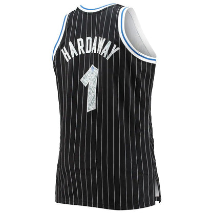O.Magic #1 Penny Hardaway Mitchell & Ness Big & Tall 1994-95  75th Anniversary Diamond Swingman Jersey Black Stitched American Basketball Jersey - Main View