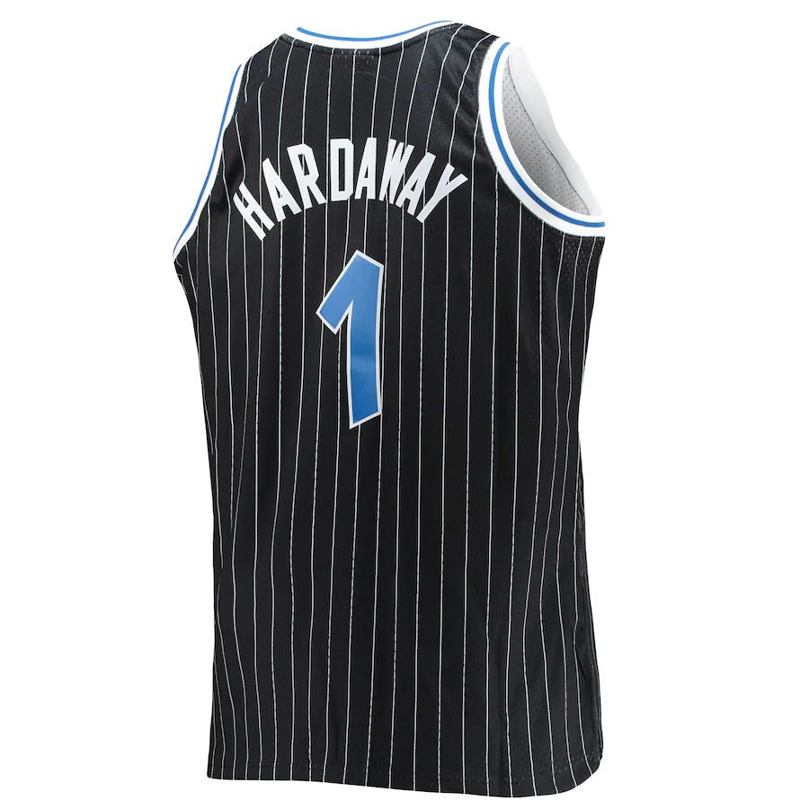 O.Magic #1 Penny Hardaway Mitchell & Ness Big & Tall 1994-95 Hardwood Classics Swingman Jersey Black Stitched American Basketball Jersey - Main View
