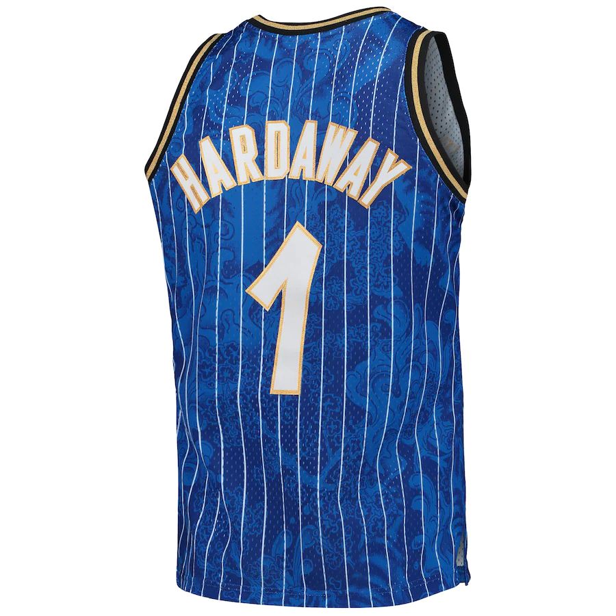 O.Magic #1 Penny Hardaway Mitchell & Ness Hardwood Classics 1994-95 Lunar New Year Swingman Jersey Blue Stitched American Basketball Jersey - Main View