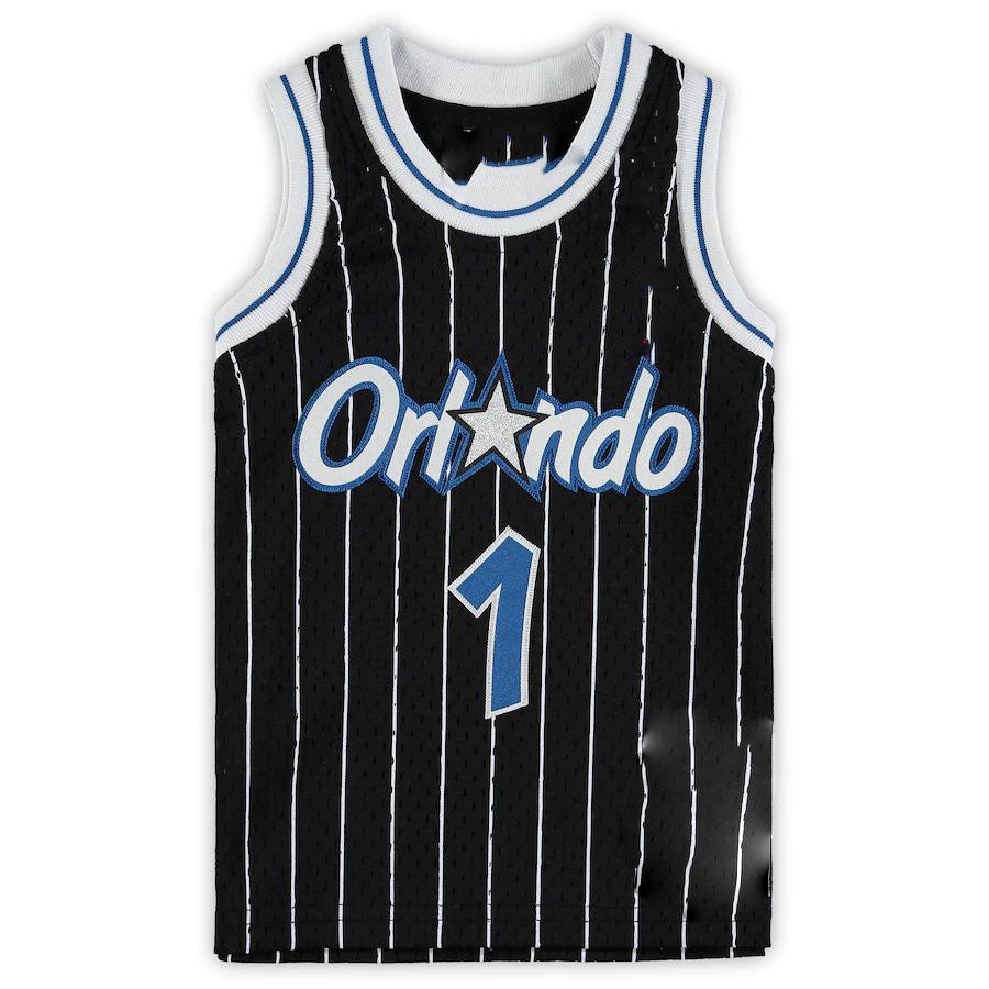 O.Magic #1 Penny Hardaway Mitchell & Ness Big & Tall 1994-95 Hardwood Classics Swingman Jersey Black Stitched American Basketball Jersey view 2