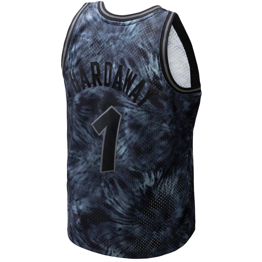 O.Magic #1 Penny Hardaway Mitchell & Ness Unisex Hardwood Classics 1984-85 Tie-Dye Swingman Jersey Black Stitched American Basketball Jersey - Main View