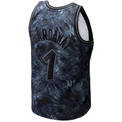 O.Magic #1 Penny Hardaway Mitchell & Ness Unisex Hardwood Classics 1984-85 Tie-Dye Swingman Jersey Black Stitched American Basketball Jersey - Main View