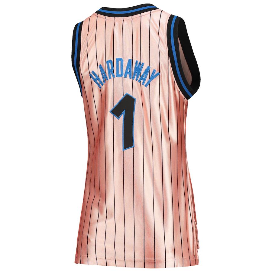 O.Magic #1 Penny Hardaway Mitchell & Ness Women's 75th Anniversary Rose Gold 1993 Swingman Jersey Pink Stitched American Basketball Jersey - Main View