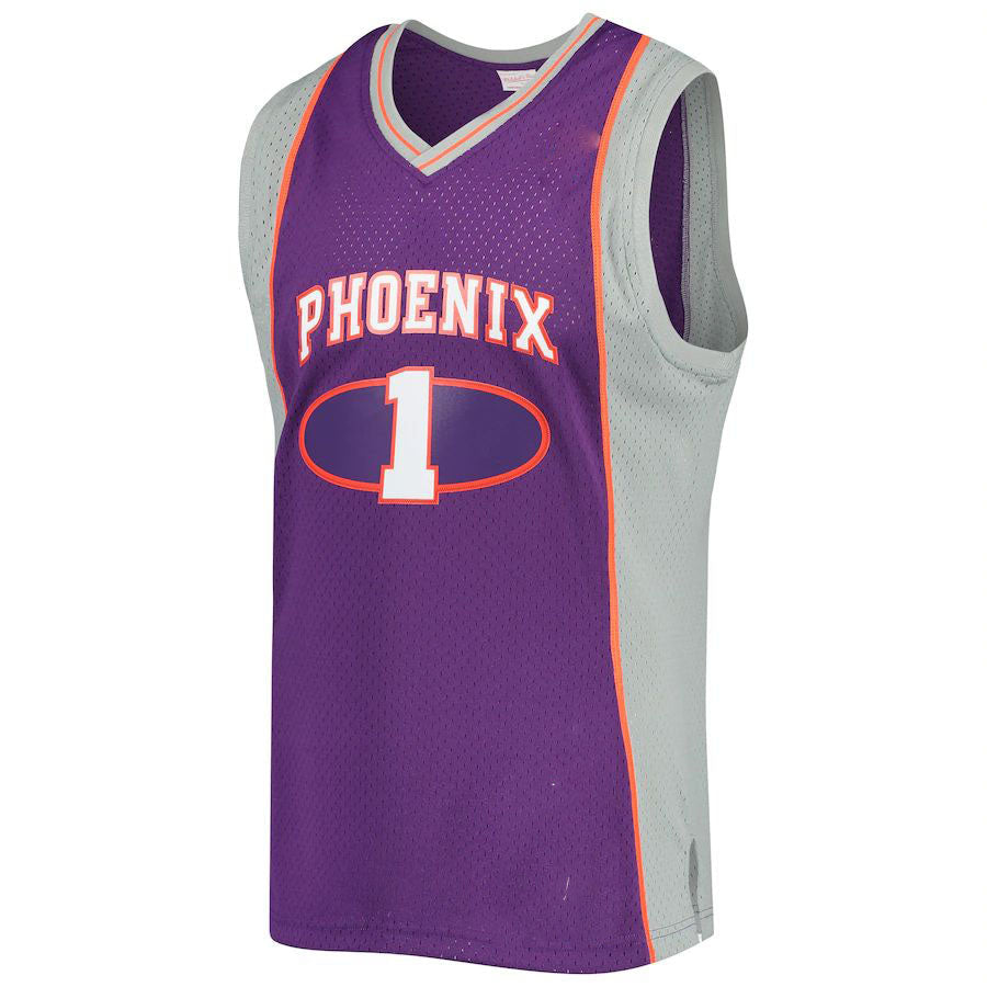 P.Suns #1 Penny Hardaway Mitchell & Ness 2001-2002 Authentic Hardwood Classics Swingman Jersey  Purple Stitched American Basketball Jersey - Main View