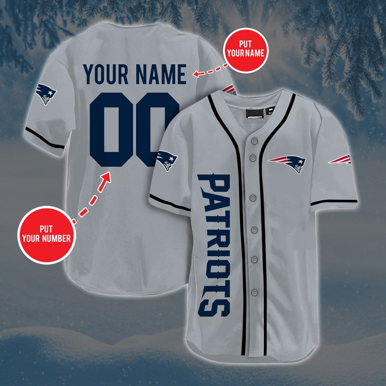 Personalized Custom NE.Patriots Baseball Jersey Short Sleeve Sports  Jersey view 2