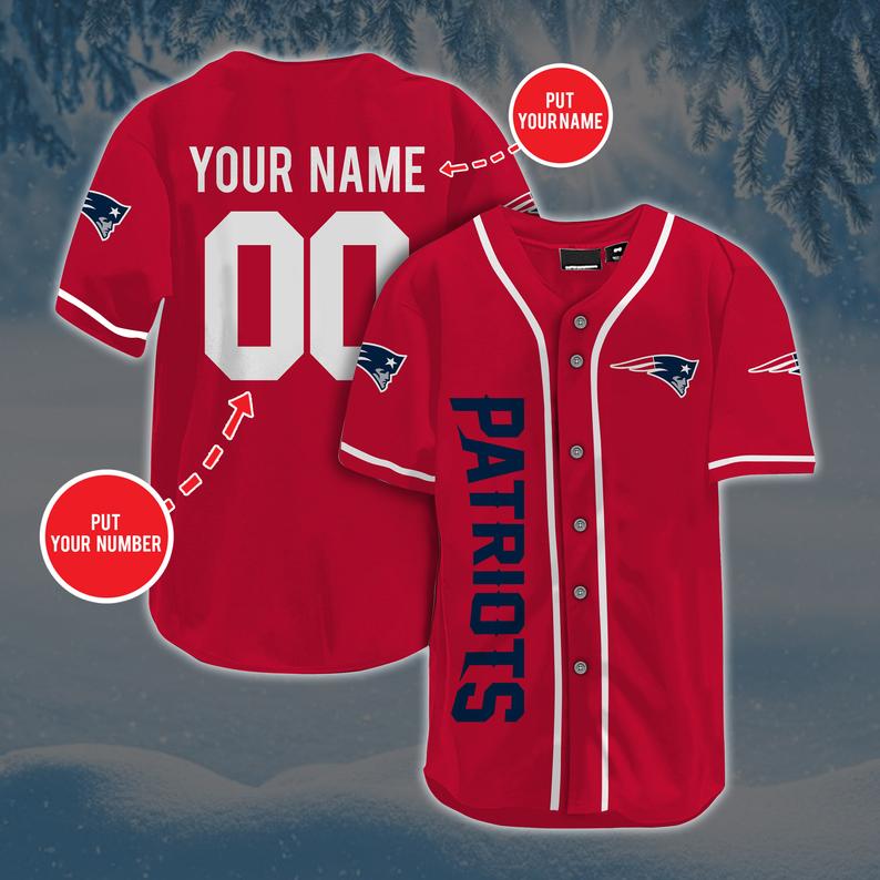 Personalized Custom NE.Patriots Baseball Jersey Short Sleeve Sports  Jersey view 3