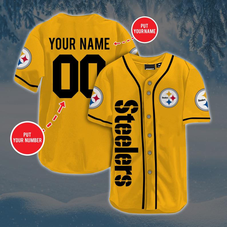 Personalized Football P.Steelers Baseball Jersey, Hot Summer Fashion, Baseball Jersey New Shirt For The Fans view 2