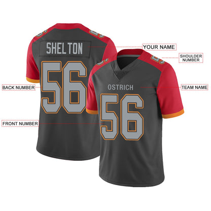 Custom TB.Buccaneers Football Jerseys Team Player or Personalized Design Your Own Name for Men's Women's Youth Jerseys Red view 10