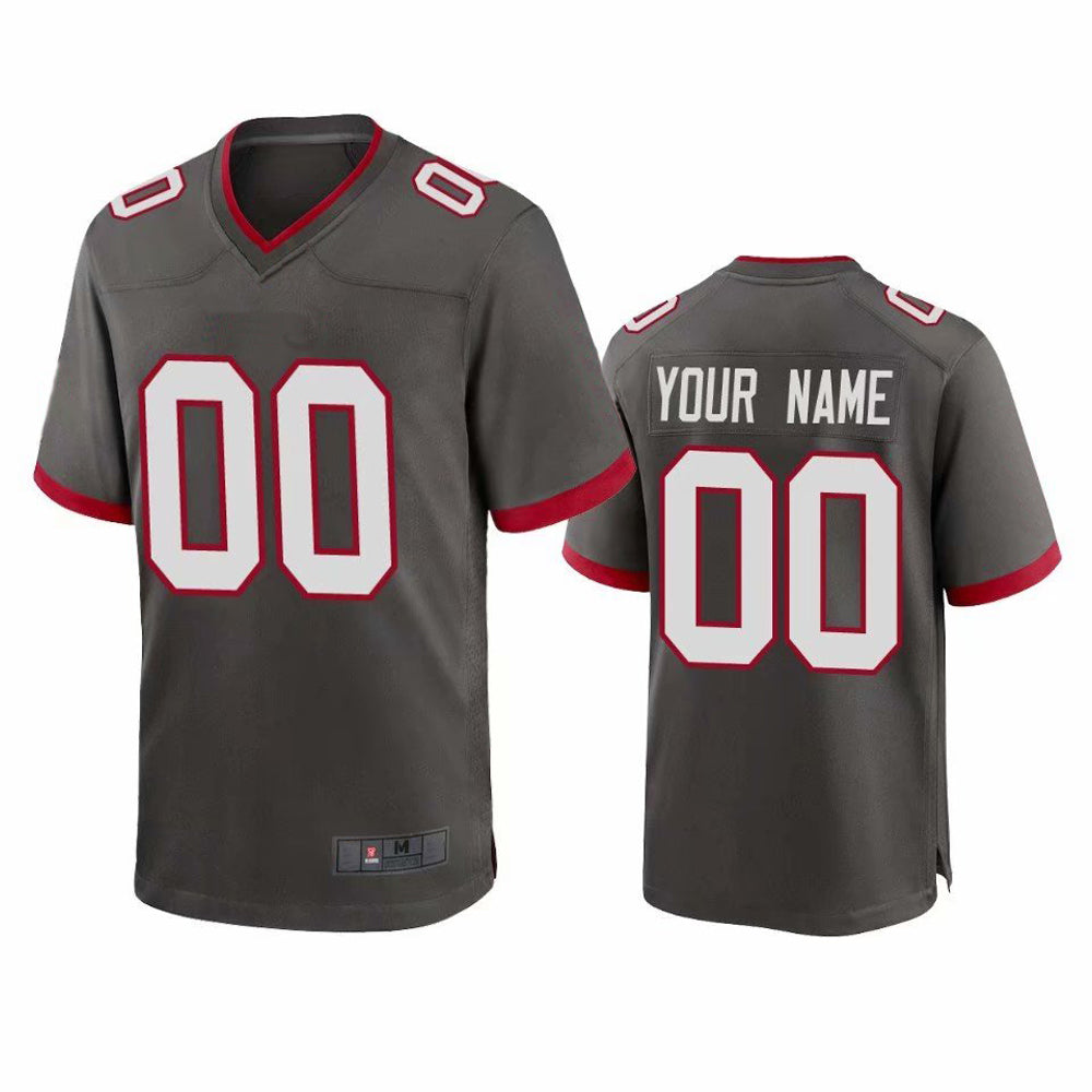 Custom TB.Buccaneers Football Jerseys American Design Your Own Practice Mesh Name and Number view 2