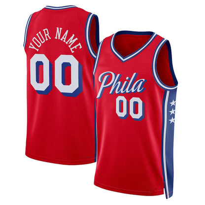 Custom PH.76ers Jordan Brand Unisex 2022-23 Swingman Jersey Statement Edition Red Stitched Basketball Jersey - Main View