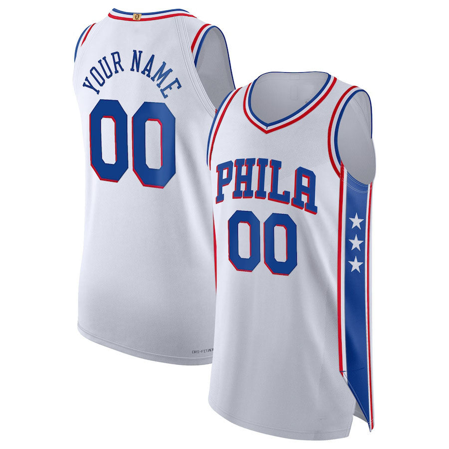 Custom PH.76ers 2021-22 Diamond Authentic Jersey White Association Edition Stitched Basketball Jersey - Main View