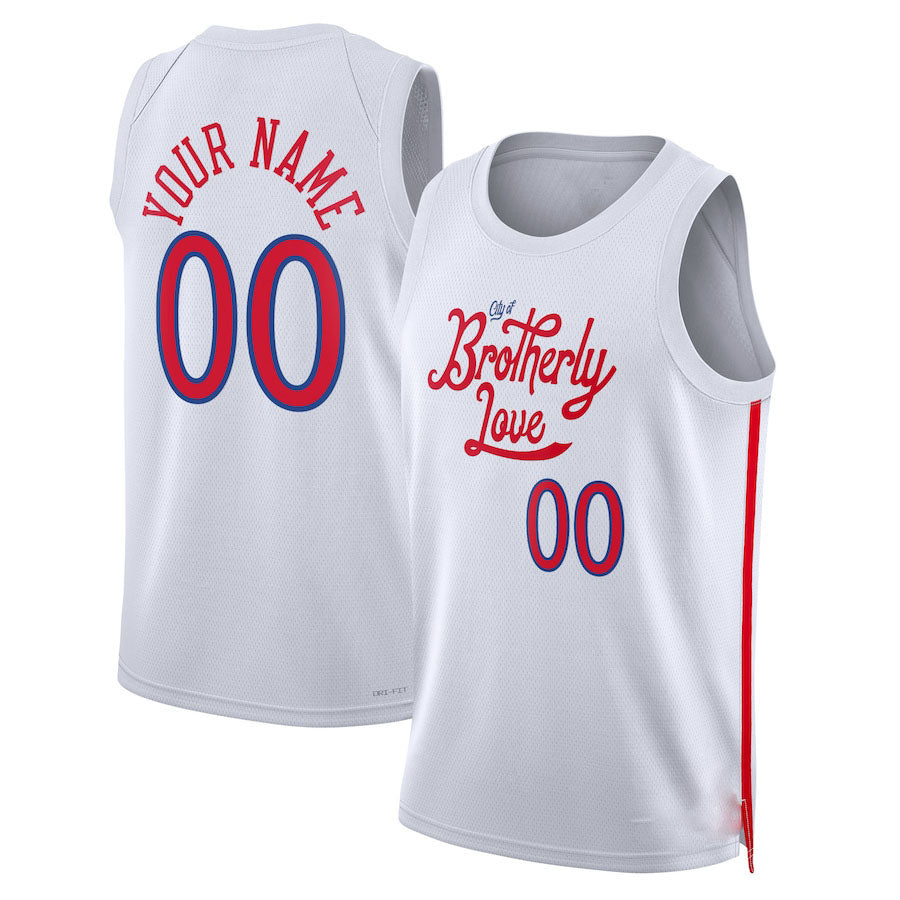 Custom PH.76ers Unisex 2022-23 Swingman  Jersey City Edition White Stitched Basketball Jersey - Main View