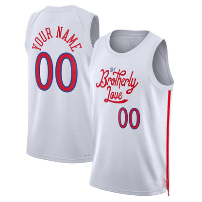 Custom PH.76ers Unisex 2022-23 Swingman  Jersey City Edition White Stitched Basketball Jersey - Main View