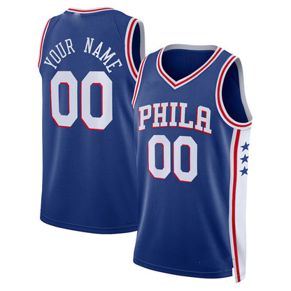 Custom PH.76ers Unisex 2022-23 Swingman  Jersey Icon Edition Royal Stitched Basketball Jersey - Main View