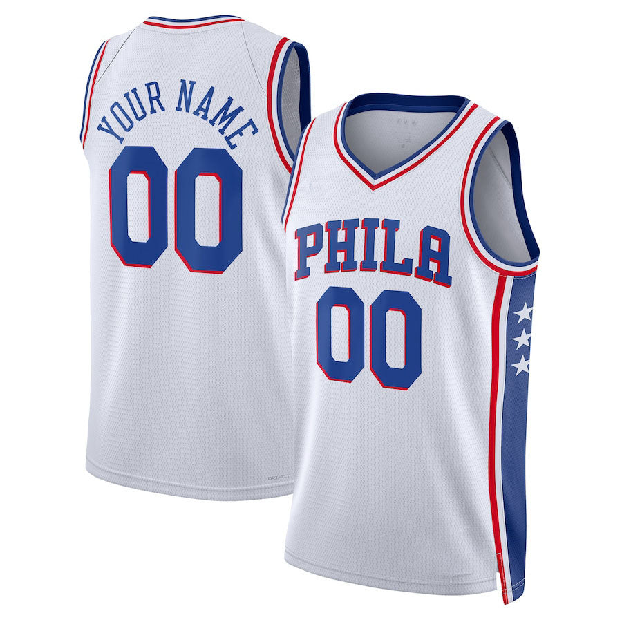 Custom PH.76ers Unisex 2022-23 Swingman Jersey Association Edition White Stitched Basketball Jersey - Main View