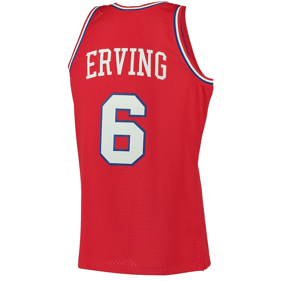 PH.76ers #6 Julius Erving Mitchell & Ness Hardwood Classics Swingman Jersey - Red Stitched American Basketball Jersey - Main View