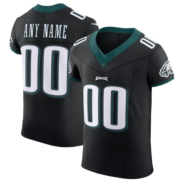 Custom P.Eagles Black Scarlet Vapor F.U.S.E. Elite  Jersey Stitched American Football Jerseys - Main View