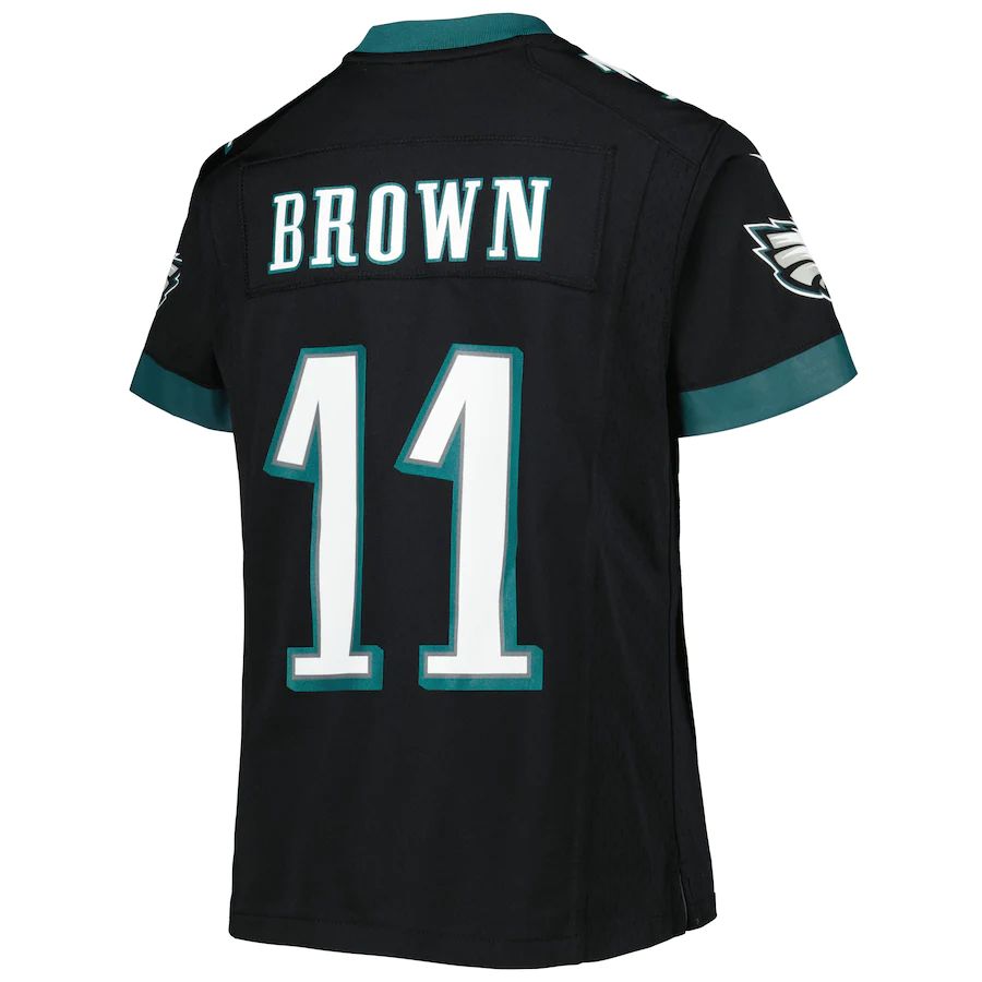 P.Eagles #11 A.J. Brown Black Game Jersey Stitched American Football Jerseys - Main View
