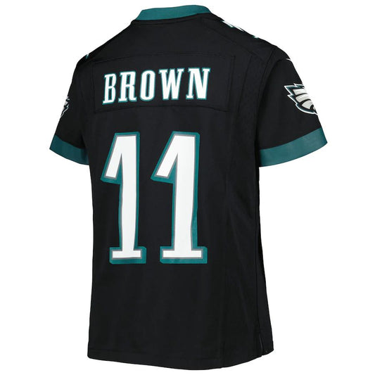 P.Eagles #11 A.J. Brown Black Game Jersey Stitched American Football Jerseys - Main View