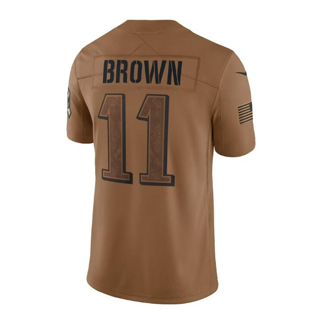 P.Eagles #11 A.J. Brown Brown 2023 Salute To Service Limited Jersey Stitched American Football Jerseys - Main View
