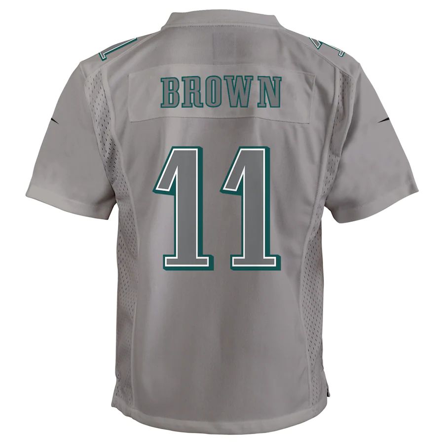 P.Eagles #11 A.J. Brown Gray Atmosphere Game Jersey Stitched American Football Jerseys - Main View