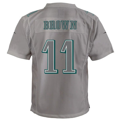 P.Eagles #11 A.J. Brown Gray Atmosphere Game Jersey Stitched American Football Jerseys - Main View