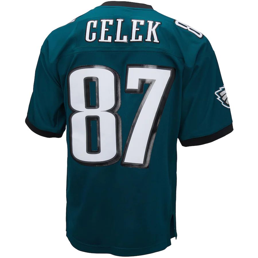 P.Eagles #87 Brent Celek Mitchell & Ness Midnight Green 2009 Legacy Replica Jersey Stitched American Football Jerseys - Main View