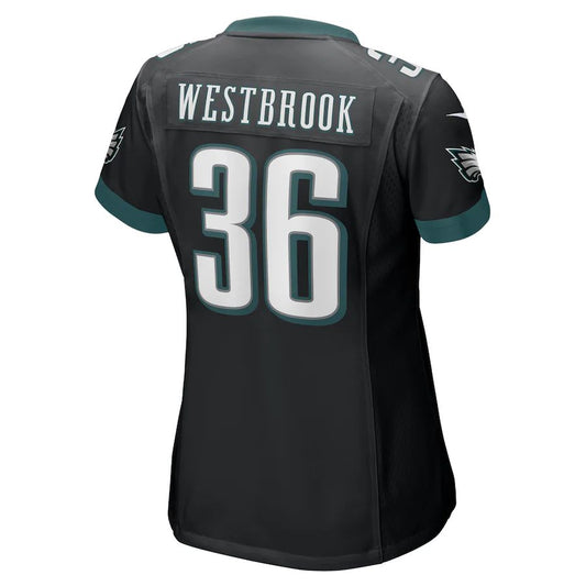 P.Eagles #36 Brian Westbrook Black Retired Game Jersey Stitched American Football Jerseys - Main View