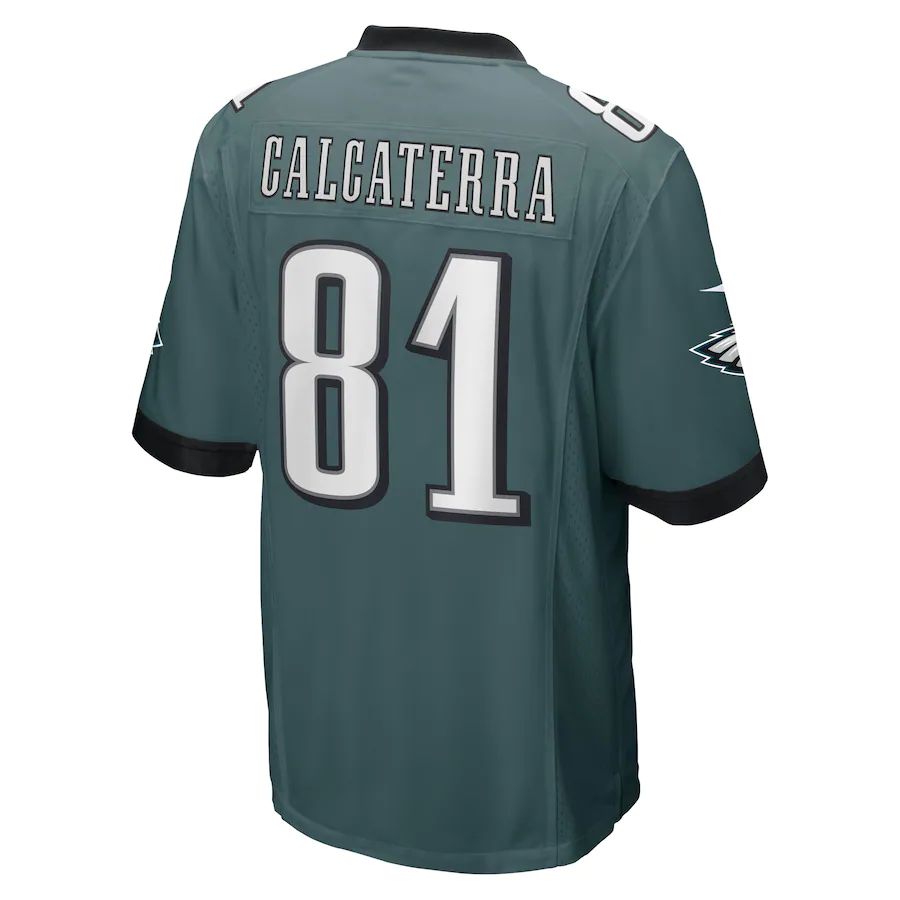 P.Eagles #81 Grant Calcaterra Midnight Green Game Player Jersey Stitched American Football Jerseys - Main View