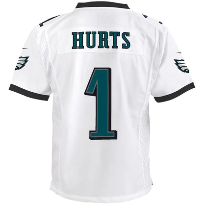 P.Eagles #1 Jalen Hurts White Game Jersey Stitched American Football Jerseys - Main View