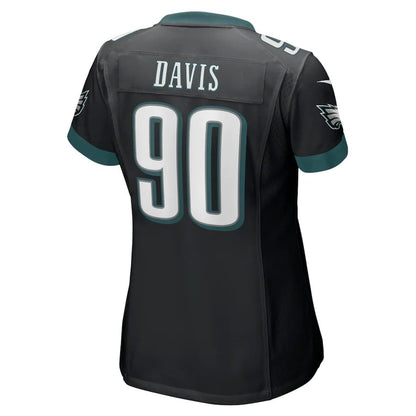 P.Eagles #90 Jordan Davis Black Player Game Jersey Stitched American Football Jerseys - Main View