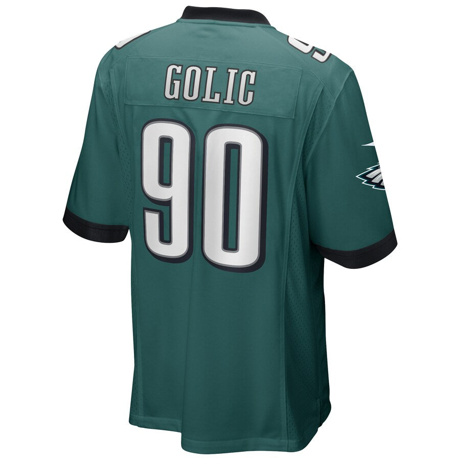 P.Eagles #90 Mike Golic Midnight Green Game Retired Player Jersey Stitched American Football Jerseys - Main View