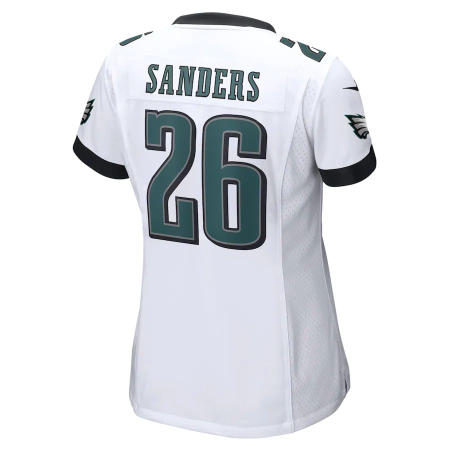 P.Eagles #26 Miles Sanders White Game Jersey Stitched American Football Jerseys - Main View