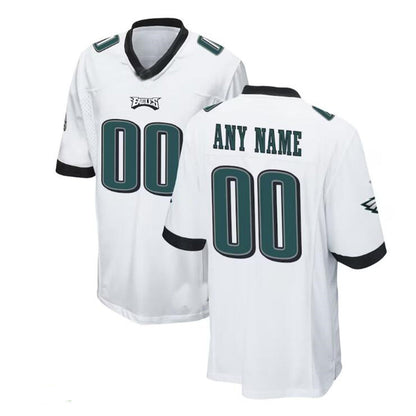 Custom P.Eagles White Game Jersey Stitched American Football Jerseys - Main View