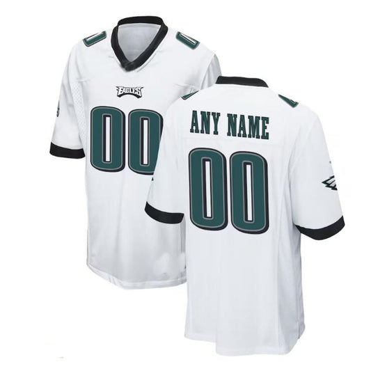Custom P.Eagles White Game Jersey Stitched American Football Jerseys - Main View