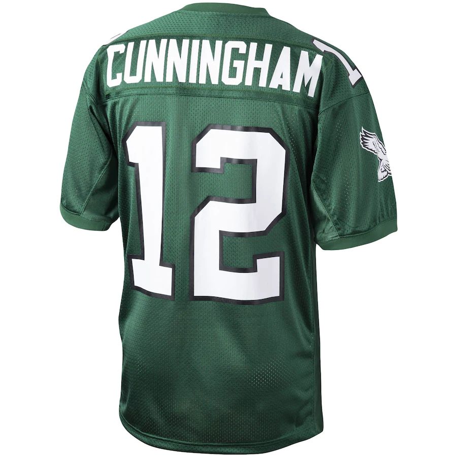 P.Eagles #12 Randall Cunningham Mitchell & Ness Kelly Green 1992 Authentic Throwback Retired Player Jersey Stitched American Football Jerseys - Main View