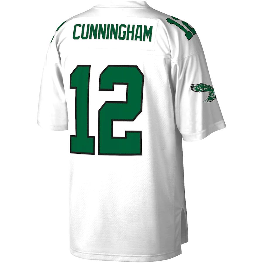 P.Eagles #12 Randall Cunningham Mitchell & Ness White Legacy Replica Jersey Stitched American Football Jerseys - Main View
