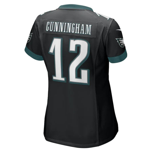P.Eagles #12 Randall Cunningham Black Retired Game Jersey Stitched American Football Jerseys - Main View