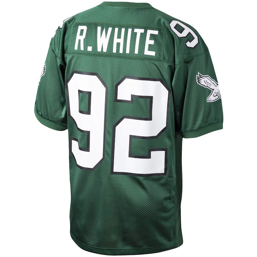 P.Eagles #92 Reggie White Mitchell & Ness Kelly Green 1992 Authentic Throwback Retired Player Jersey Stitched American Football Jerseys - Main View