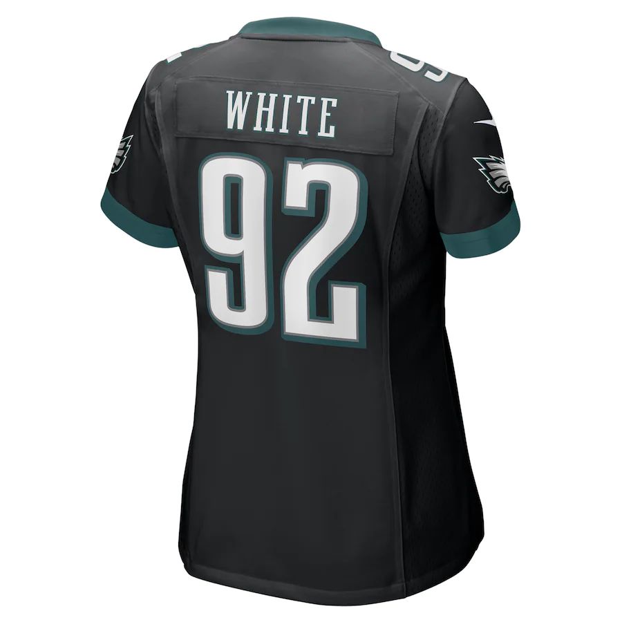 P.Eagles #92 Reggie White Black Retired Game Jersey Stitched American Football Jerseys - Main View